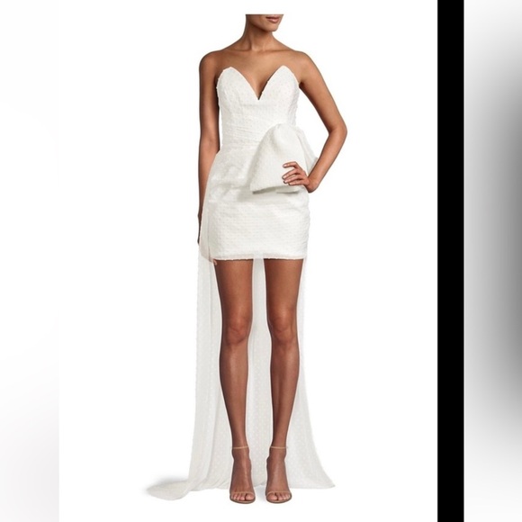 NWT Katie May Eden Rock High-Low Dress Gown Ivory Sz XL Wedding Bow Bride $595 - Picture 12 of 12